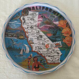 California Metal Souvenir Collectible Platter Plate Tray by Ken Haag